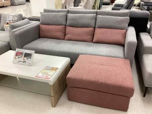 【千歳店展示品】ポイント大還元！収納付きカウチソファセット