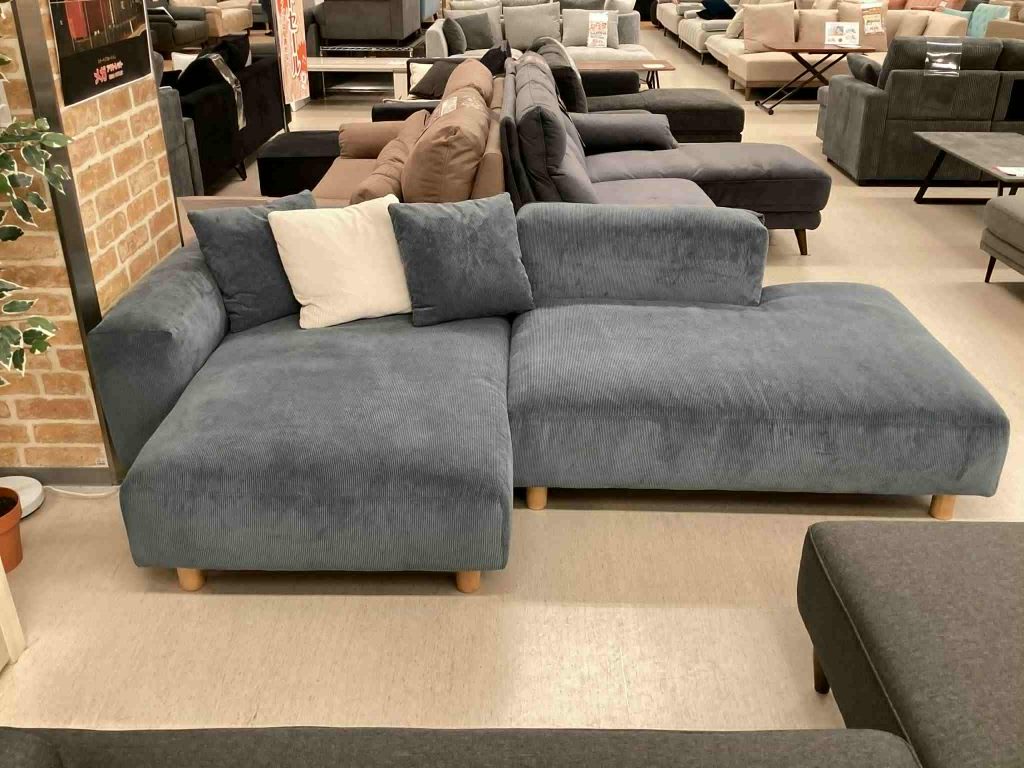 【西岡店　展示現品】布張りカウチソファ　ｱﾙﾙ