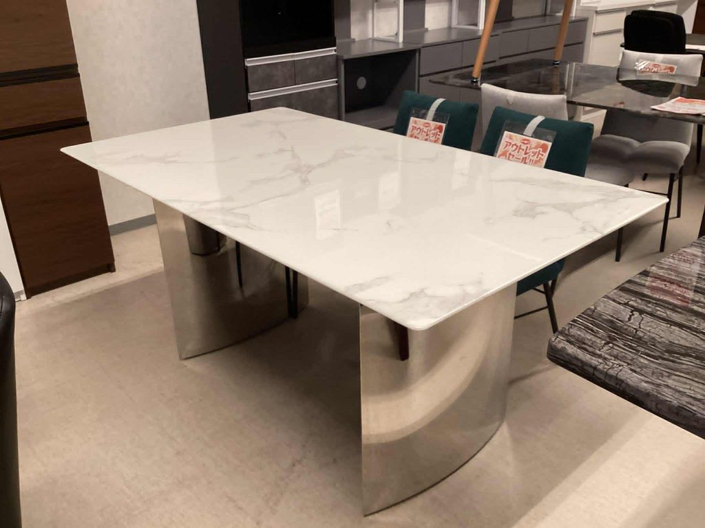 【西岡店 展示商品】大理石ダイニングテーブル ダイリセキホワイト