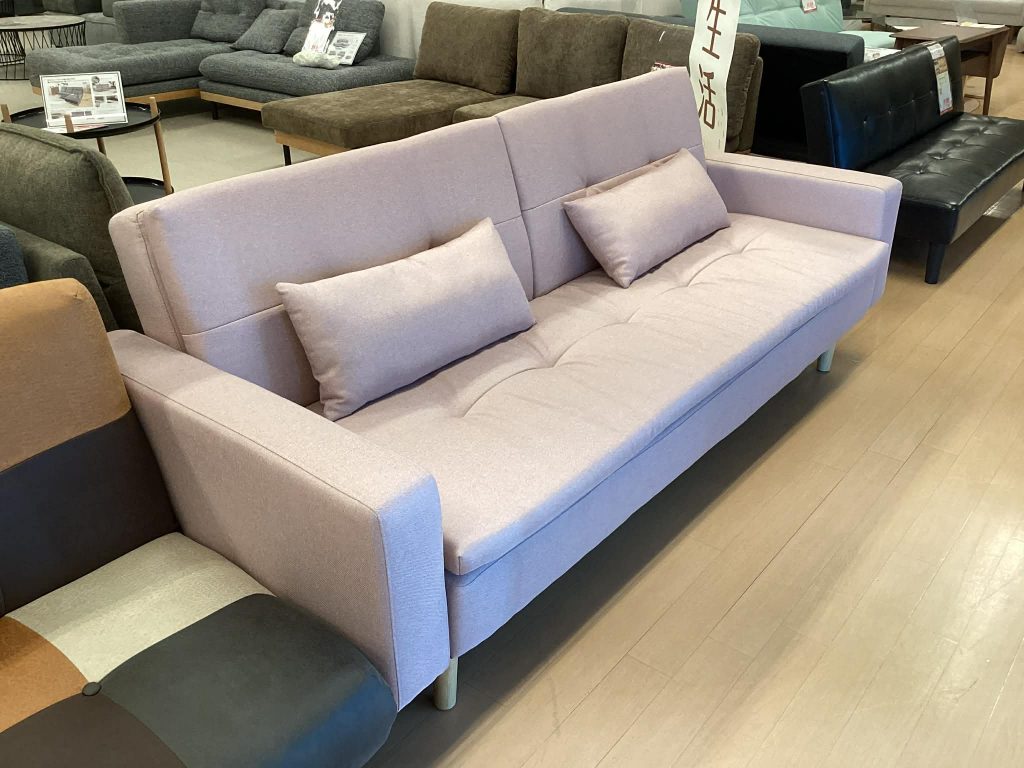 【西岡店　展示現品】布張りソファベッド　ｴﾄﾅ